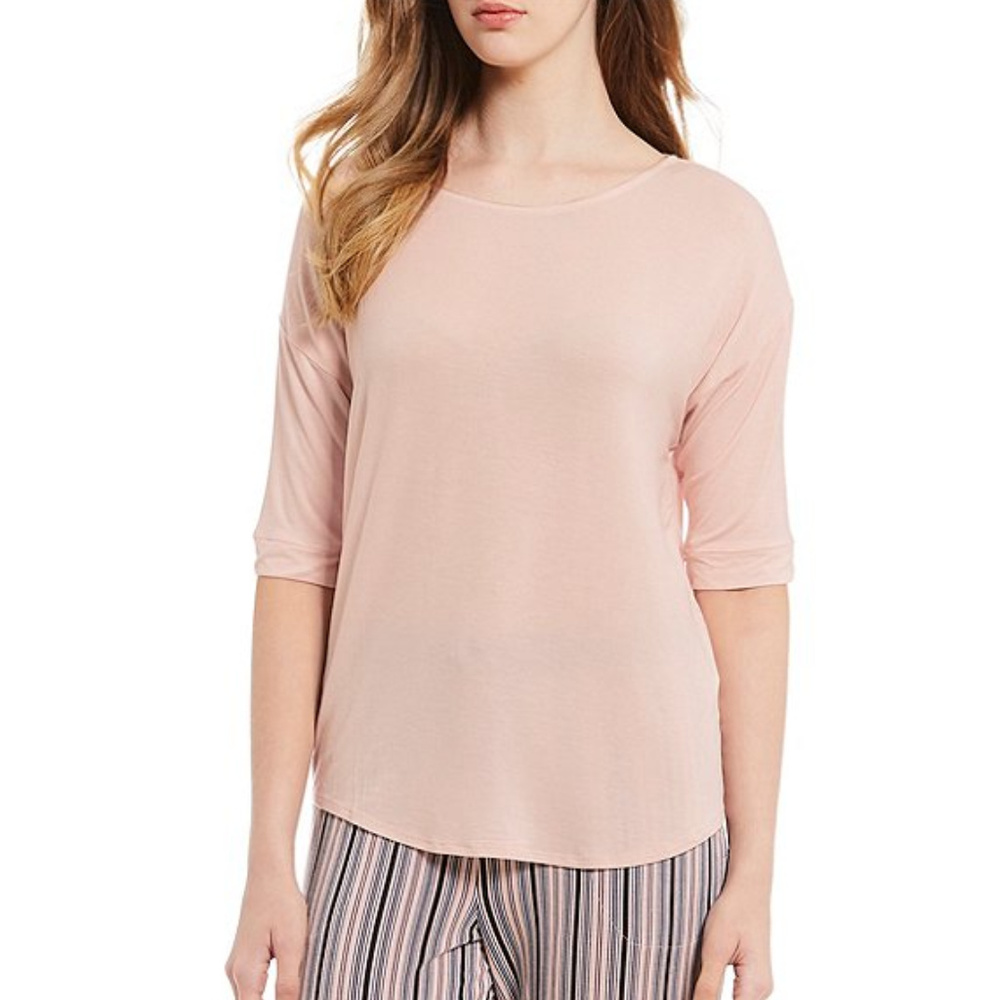Solid Split-Back Knit Sleep Top